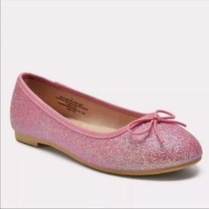 Kids sparkly pink cat and jack ballet flats